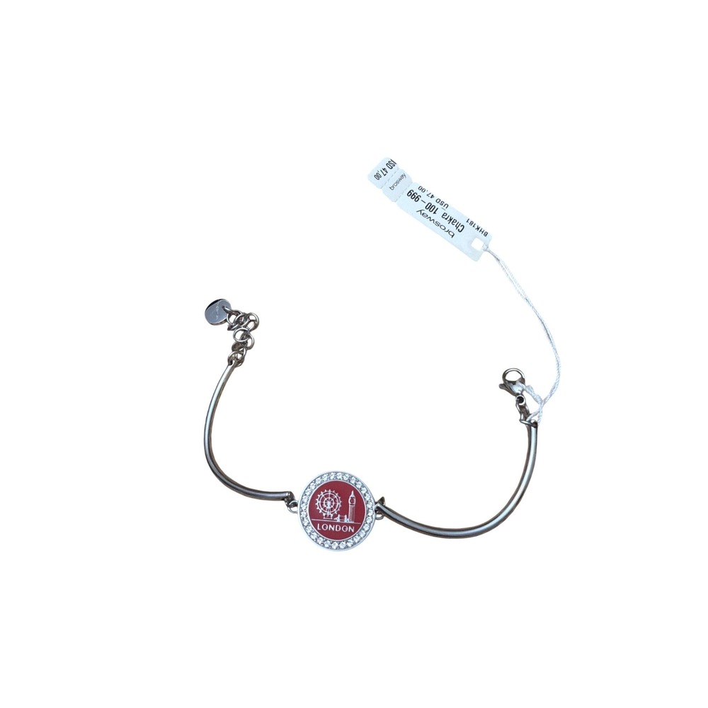 Brosway Chakra London Bracelet Red Enamel Crystal Stainless‎ Steel BHK181 New